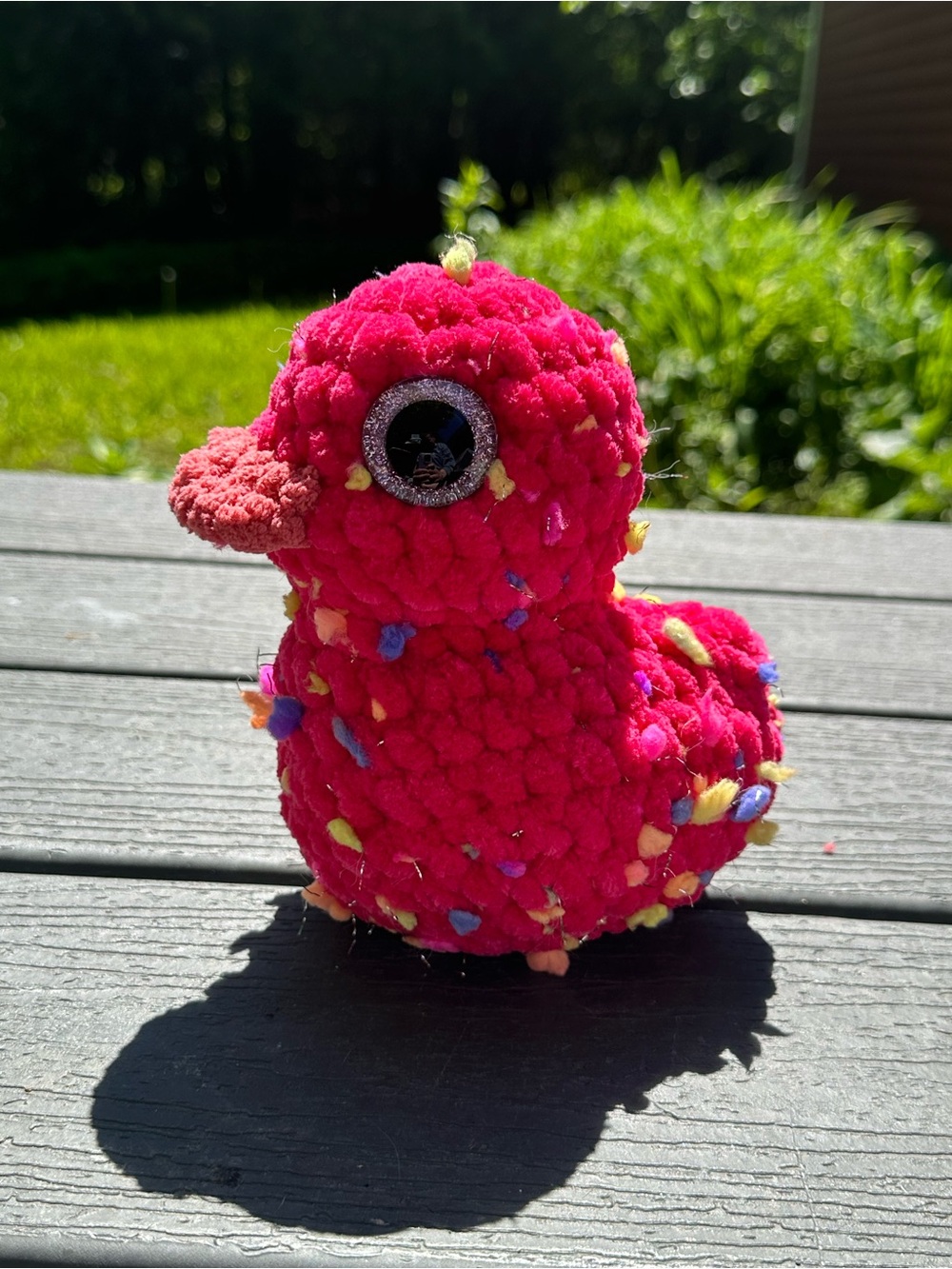 Bright Pink Plush Bird Chew Toy for Birds